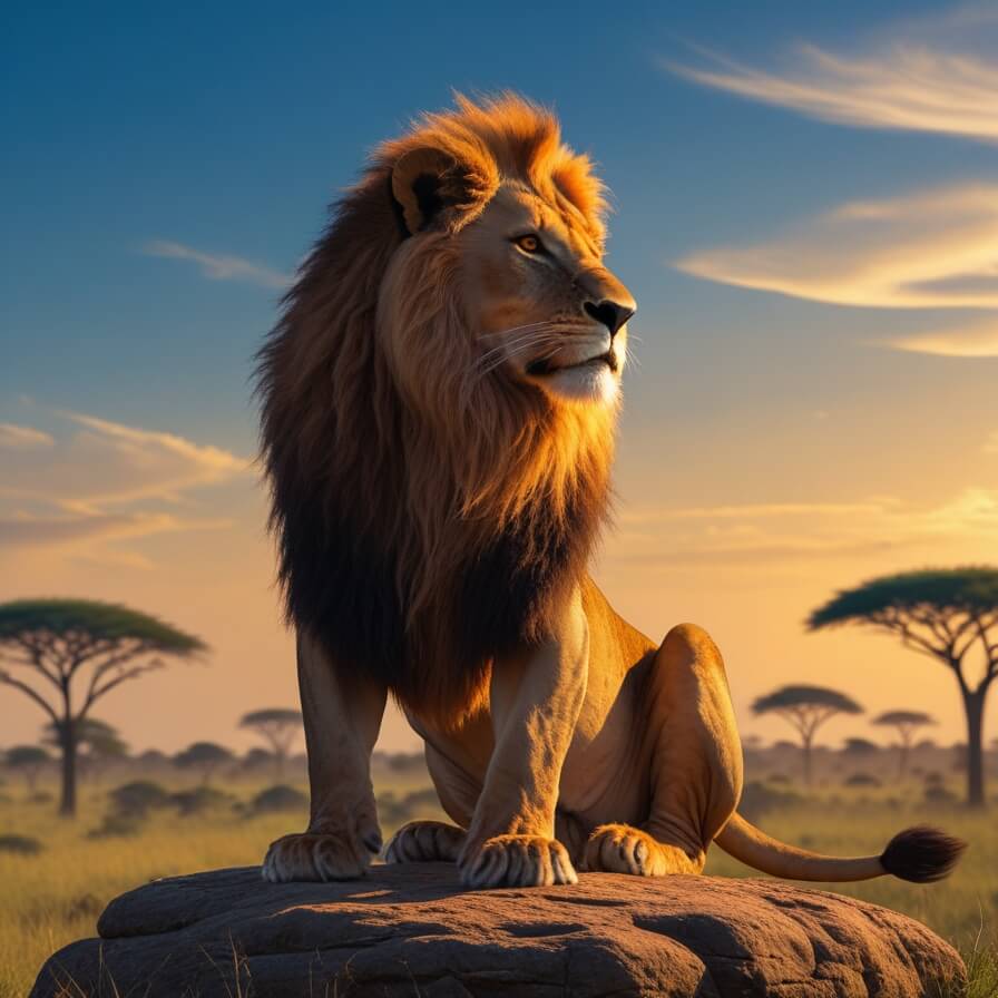 Lion in Savannah