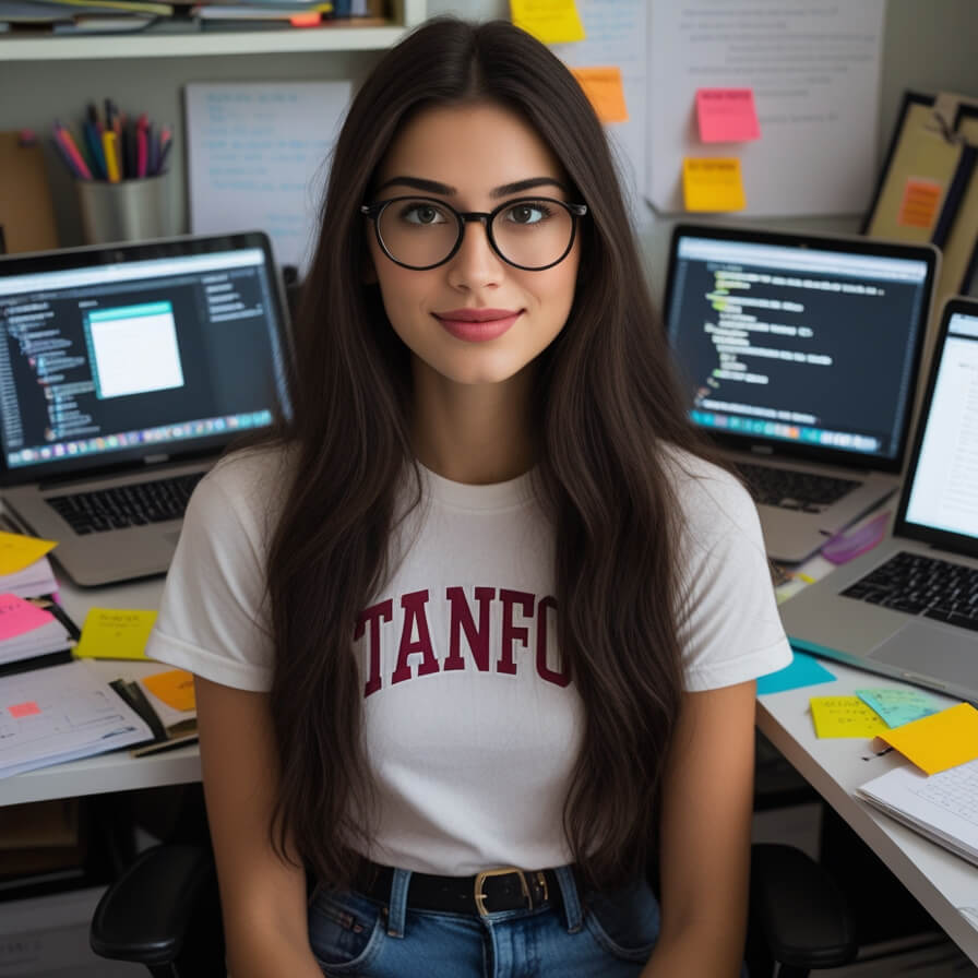 Sarah working on projects